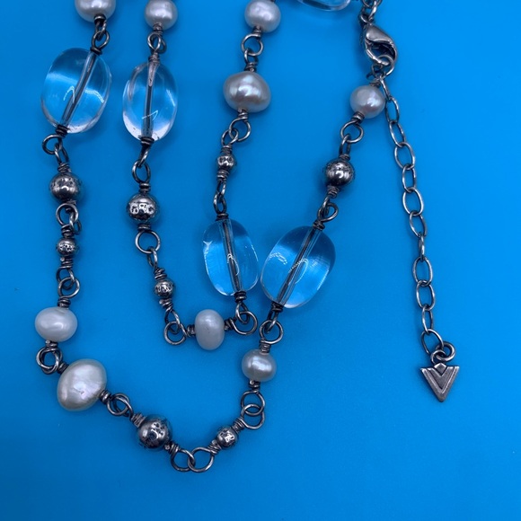 Silpada Vintage Sterling Freshwater Pearl & Crystal Quartz Necklace - Picture 16 of 16